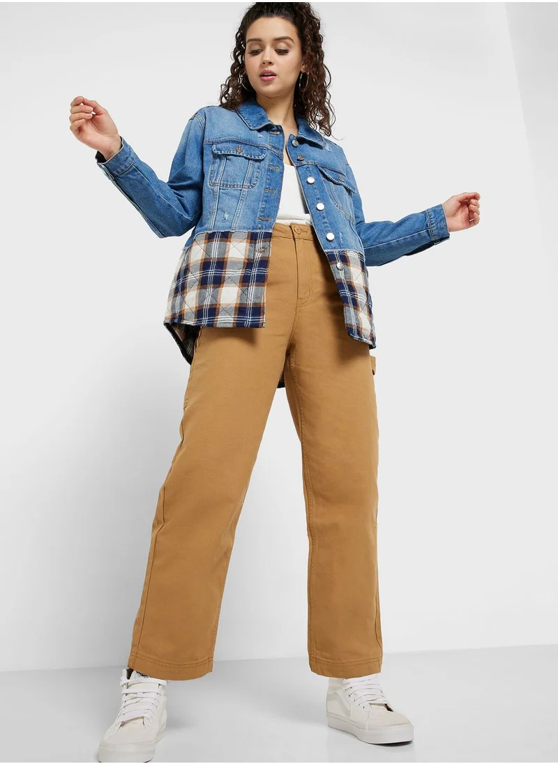 ONLY Checked Denim Jacket