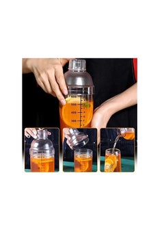 Spaceshoop Plastic Cocktail Shaker with Scale, Plastic Wine Cup, Clear Plastic Cocktail Shaker and Top Strainer, for Bar Party Home Use 1000ml  - Image 3