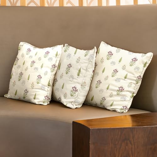 Urban Space Decorative Cotton 200 TC Cushion Cover Set of 3, 16 Inch X 16 Inch Cushion Covers for Sofa, Bedroom, Living Room (Marigold Yellow, Cushion Cover 40Cm X 40Cm, Set of 3) - Image 2