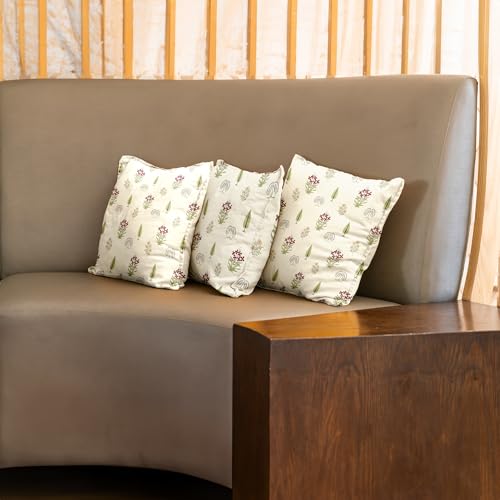 Urban Space Decorative Cotton 200 TC Cushion Cover Set of 3, 16 Inch X 16 Inch Cushion Covers for Sofa, Bedroom, Living Room (Marigold Yellow, Cushion Cover 40Cm X 40Cm, Set of 3) - Image 1