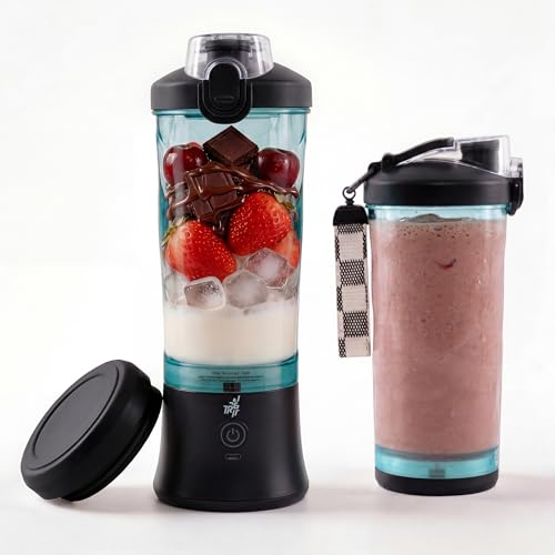 TR6 Blendmate Ultra Travel & Gym Portable Blender with Sipper Lid | 600ml USB Rechargeable Smoothie Blender | 230W Motor | 4000mAh Battery | Mini Personal Blender for Protein Shakes & Juices (Black) - Image 1