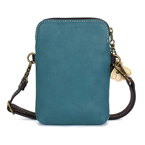 CHALA Ocean Collection Cell Phone Crossbody Purse-Women PU Leather/Canvas Multicolor Handbag with Adjustable Strap - Otters - turquoise - Image 3