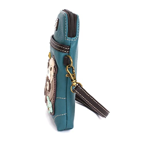 CHALA Ocean Collection Cell Phone Crossbody Purse-Women PU Leather/Canvas Multicolor Handbag with Adjustable Strap - Otters - turquoise - Image 4