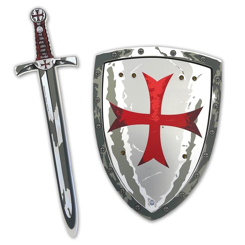 Liontouch  Maltese Crusader Knight Foam Sword  Shield  for Kids Aged 38 Years  Medieval Pretend Play Set with Red Cross  Safe Toy Weapon  Battle Accessory for Dress Up  Costumes for Boys - Image 2