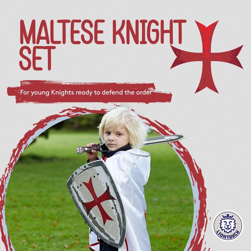 Liontouch  Maltese Crusader Knight Foam Sword  Shield  for Kids Aged 38 Years  Medieval Pretend Play Set with Red Cross  Safe Toy Weapon  Battle Accessory for Dress Up  Costumes for Boys - Image 3