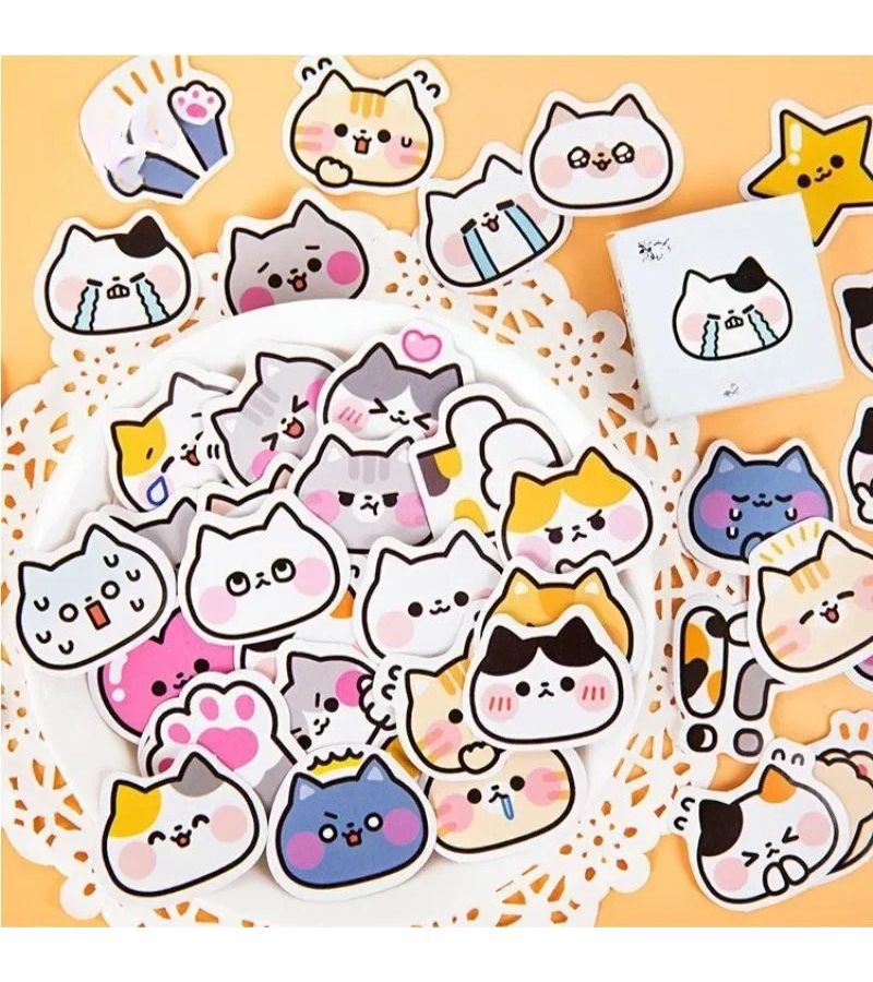 Cute Cat Vinyl Stickers for Water Bottle Laptop Phone Journal Scrapbook DIY Decor - Image 2