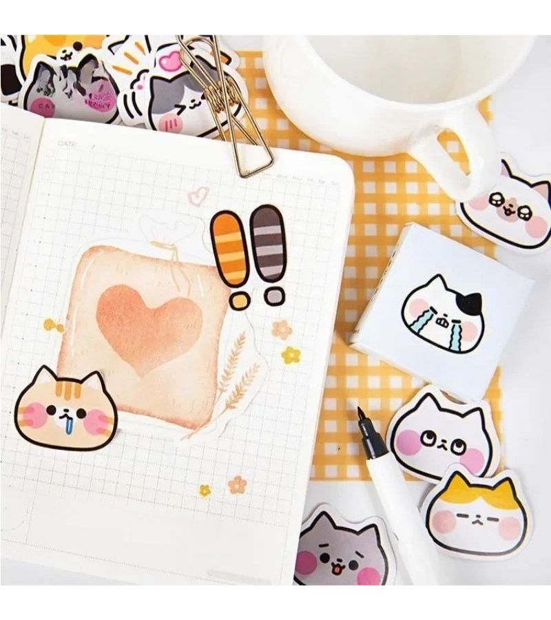 Cute Cat Vinyl Stickers for Water Bottle Laptop Phone Journal Scrapbook DIY Decor - Image 1