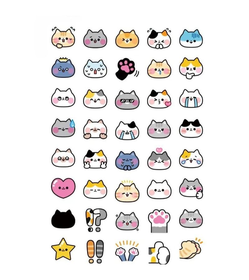 Cute Cat Vinyl Stickers for Water Bottle Laptop Phone Journal Scrapbook DIY Decor - Image 5