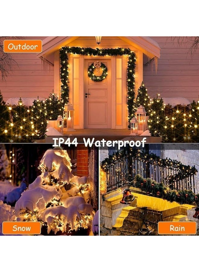 أضواء سلسلة عيد الميلاد بطول 25 متر مع 250 لمبة LED باللون الأبيض الدافئ، مناسبة للاستخدام الداخلي والخارجي، مثالية لتزيين عيد الميلاد وحفلات الزفاف - Image 3