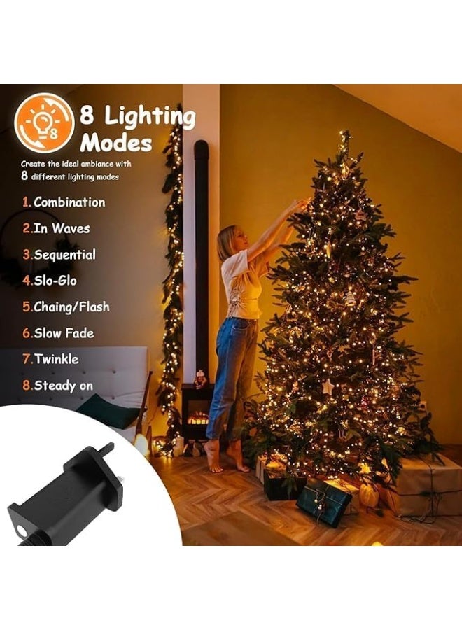 أضواء سلسلة عيد الميلاد بطول 25 متر مع 250 لمبة LED باللون الأبيض الدافئ، مناسبة للاستخدام الداخلي والخارجي، مثالية لتزيين عيد الميلاد وحفلات الزفاف - Image 4