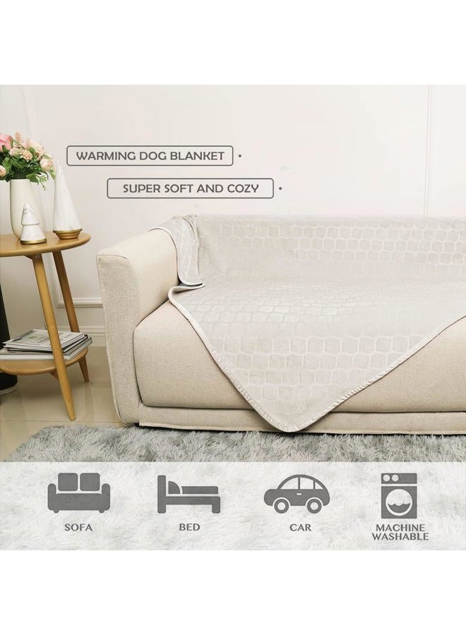 fuguitex Waterproof Dog Blanket Bed Cover Dog Crystal Velvet Moroccan Fuzzy Cozy Plush Pet Blanket Throw Blanket for Couch Sofa(68 * 82 inch, Cream+Beige) - Image 5