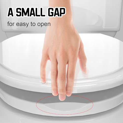 Mokukii Elongated(Oval) Toilet Seat, Quick-Attach Hardware Metal Hinges, Heavy Duty, Slow Soft and Quiet Close, Durable and Sturdy, Easy to clean, Fits Elongated(Oblong) Toilets, White(18.5″) - Image 4