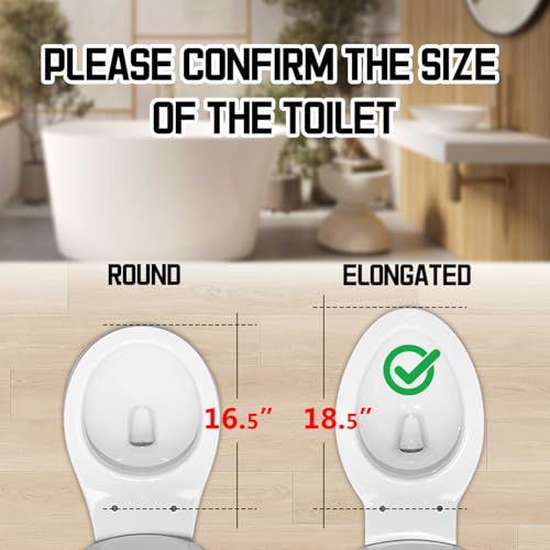 Mokukii Elongated(Oval) Toilet Seat, Quick-Attach Hardware Metal Hinges, Heavy Duty, Slow Soft and Quiet Close, Durable and Sturdy, Easy to clean, Fits Elongated(Oblong) Toilets, White(18.5″) - Image 2