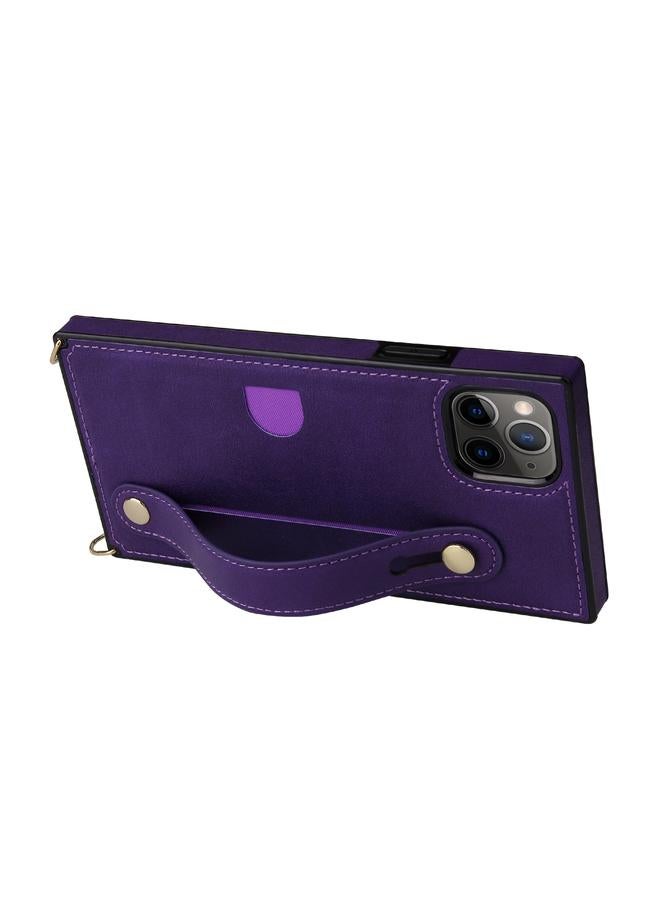 Zaboon Case For iPhone 11 Pro Max Wrist Strap PU+TPU Shockproof Protective Case with Crossbody Lanyard & Holder & Card Slot - Image 2