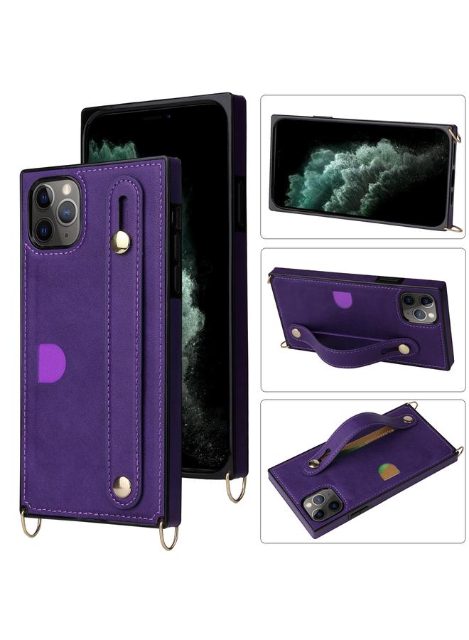 Zaboon Case For iPhone 11 Pro Max Wrist Strap PU+TPU Shockproof Protective Case with Crossbody Lanyard & Holder & Card Slot - Image 1