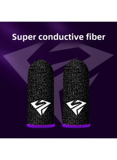 Luxury S04 Game Finger Set Chicken Eating Artifact Sterling Silver Fiber Double-piece Ice Silk Gloves Breathable Sweat-proof Slip Finger Set-Product Color:Pair Of S2 [purple] Specializes In Cross-border