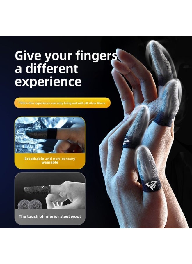 Generic - Luxury S04 Game Finger Set Chicken Eating Artifact Sterling Silver Fiber Double-piece Ice Silk Gloves Breathable Sweat-proof Slip Finger Set-Product Color:Pair Of S2 [purple] Specializes In Cross-border - Image 1