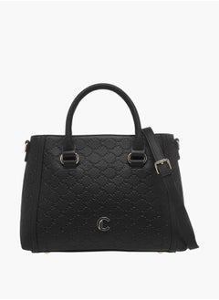 Le Confort Women Monogram Embossed Tote Bag with Detachable Strap and Zip Closure  - Image 1