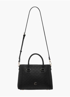 Le Confort Women Monogram Embossed Tote Bag with Detachable Strap and Zip Closure  - Image 2