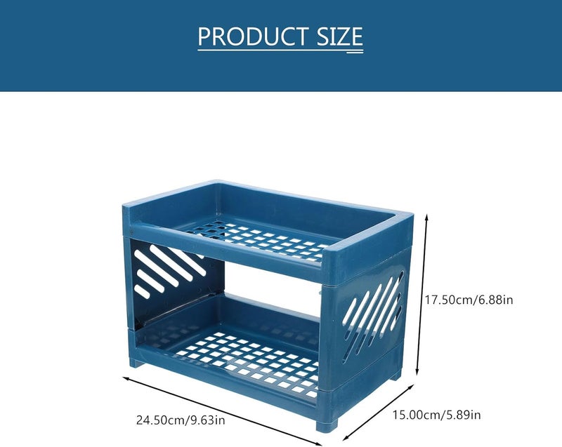 Double-Layer Plastic Pet Bed for Small Animals Hamster Sleeping Bed with 2pcs Nesting Level Navy for Cage Habitat - Image 2