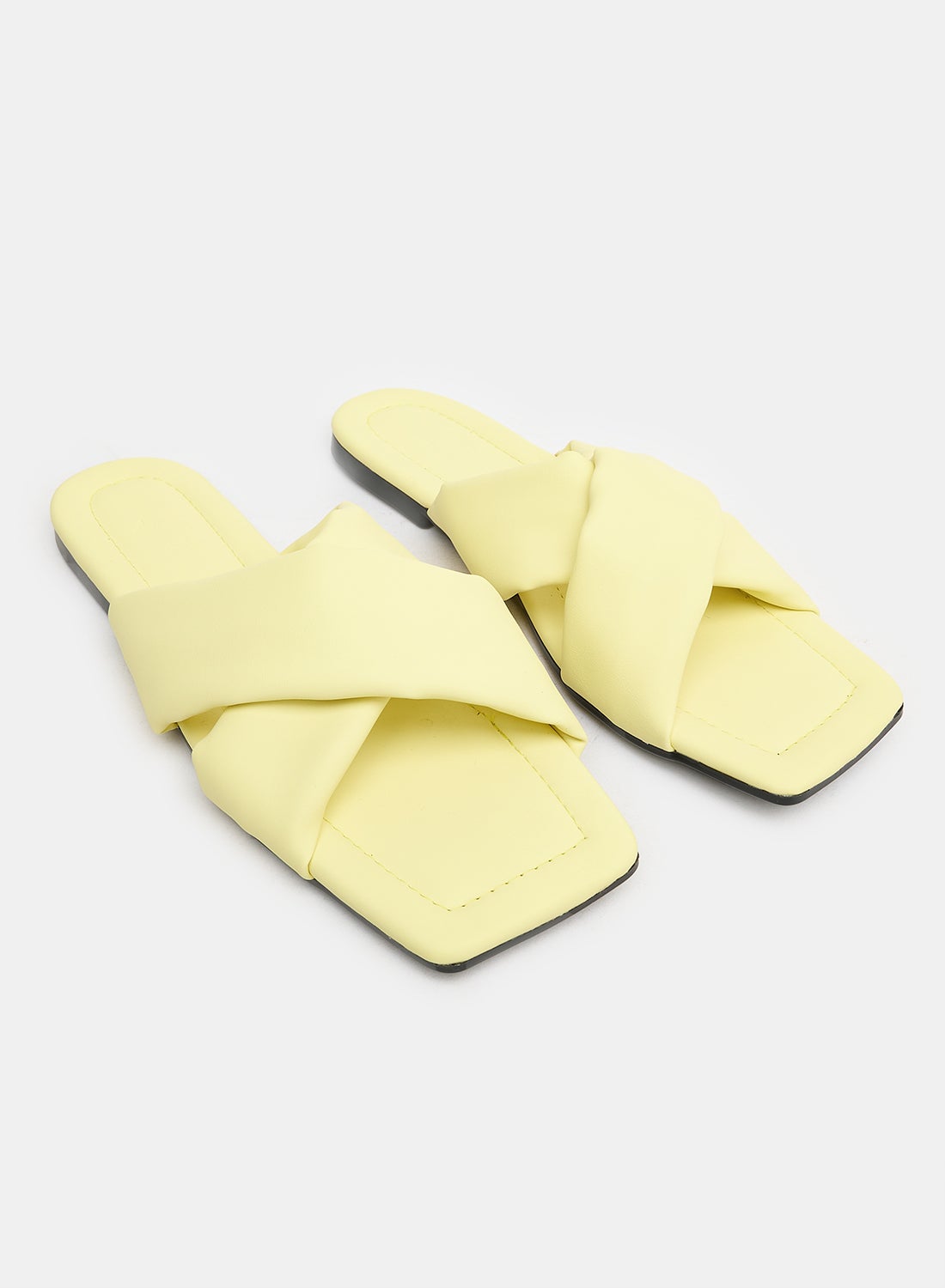 Wide Cross Strap Slippers