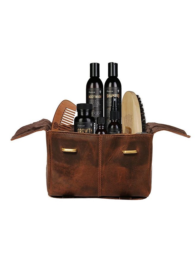 CREATIVE LEATHER ART Leather Toiletry Bag, Toiletry Bags for Women, Leather Cosmetic Bag, Cosmetic Bags for Women, Dopp Kit (Dark Brown, 10 x 5 x 6 inch, Retro) - Image 5