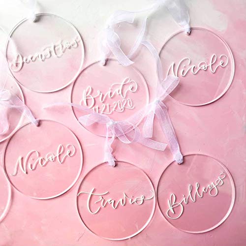 JINMURY 25 Pcs Clear Round Acrylic Ornaments- 3.5 Inch Blank Acrylic Circle Discs with Hole  Perfect for Making Christmas Ornaments  Keychains  Gift Tag  Name Plates  Keepsakes - Image 5