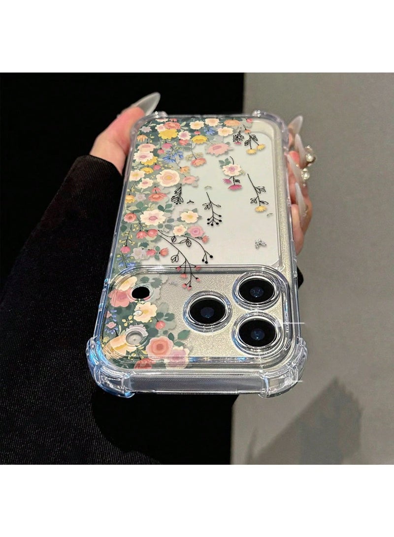 HPRT iPhone 17 Pro Max Case, Clear Phone Case, Soft TPU Cover With Floral Daisy Pattern, Raised Camera Edge And Corner Airbag Protection (Transparent Flower) - Image 4
