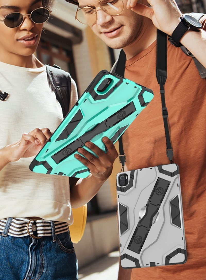 SYOSI Case for Xiaomi Mi Pad 5 / MiPad 5 Pro 11 inch 5G 2021 Stand Protective Case, Dual Layer Shockproof Full Protective Case W Handle Stand + Shoulder Strap (Green) - Image 4