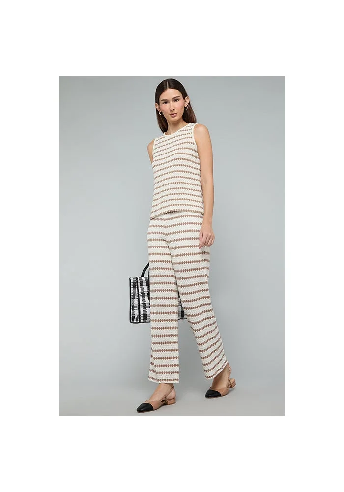 R&b Patterned Flared Pants with Elastic Waist