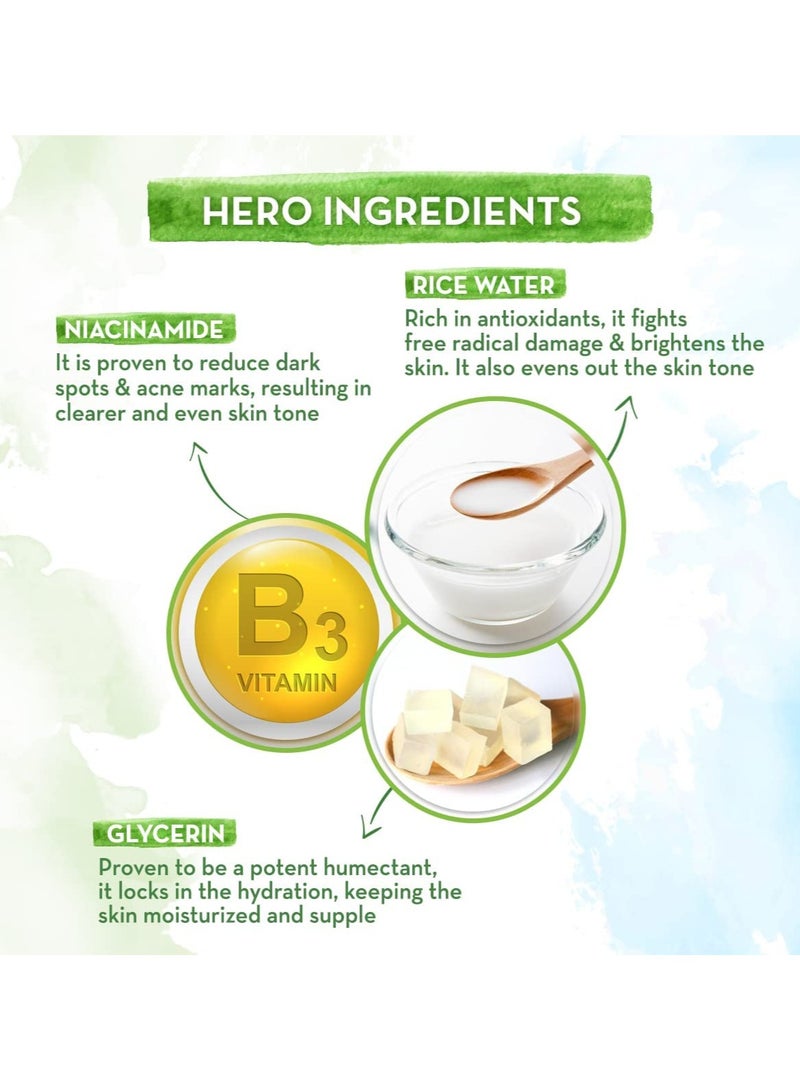 Mama Earth Rice Face Wash With Rice Water & Niacinamide for Glass | For Hydrated & Even Tone | Glowing & Brightened | | For All Types | For Men & Women | 100 ml - Image 3