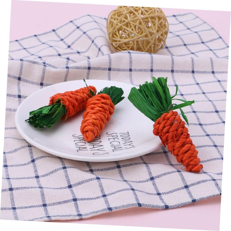 6Pcs Carrot Shaped Small Animal Chew Toys For Hamsters Rabbits Chinchillas Teeth Grinding - Image 4