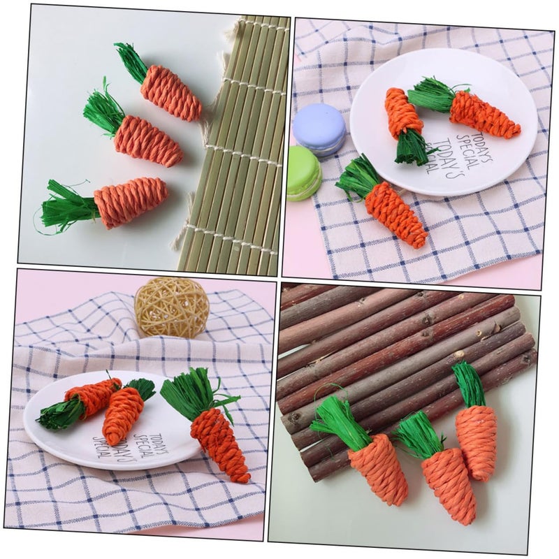 6Pcs Carrot Shaped Small Animal Chew Toys For Hamsters Rabbits Chinchillas Teeth Grinding - Image 5