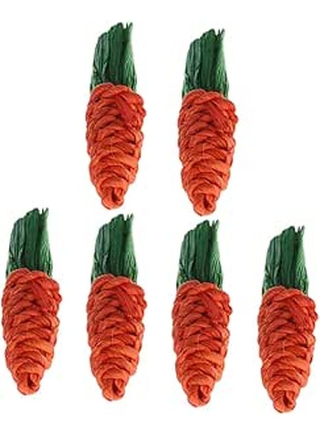 6Pcs Carrot Shaped Small Animal Chew Toys For Hamsters Rabbits Chinchillas Teeth Grinding - Image 1