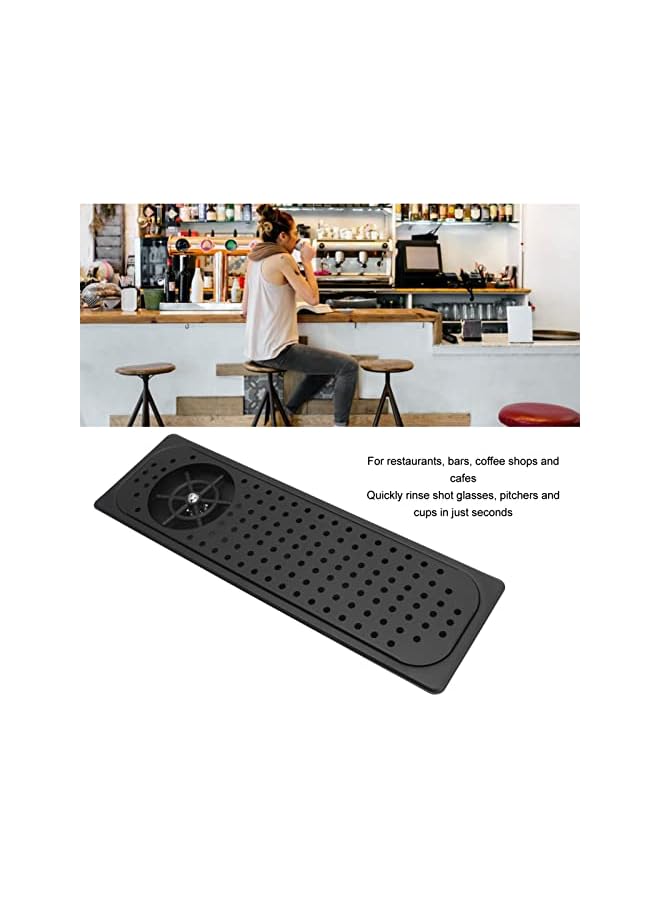 Glass Sink Rinser, Embedded 304 Stainless Steel Pitcher Rinser Cup Washer Easy To Install Water Saving for Bar (Black B) - Image 2