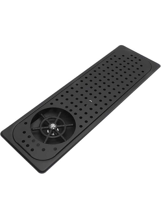 Glass Sink Rinser, Embedded 304 Stainless Steel Pitcher Rinser Cup Washer Easy To Install Water Saving for Bar (Black B) - Image 1