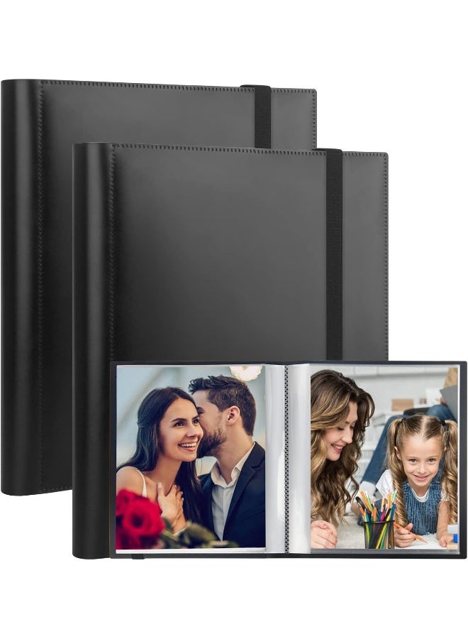 Aevdor Photo Album 6X8 Photos, 6X8 Photo Album Book Holds 64 Pictures, Art Portfolio Binder For 6 X 8 Pictures, Photo Albums For 6X8 Photos, 8X7 Sheet Protector Folder For Photos Artwork Drawings  - Image 1