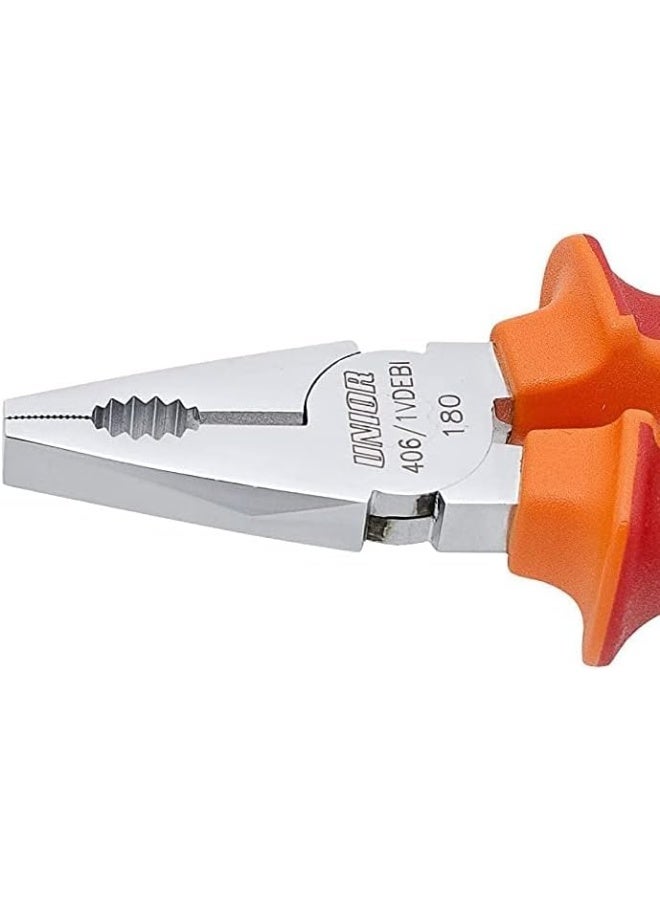 Unior 610422 - Combination Pliers, Premium Plus Carbon Steel, 1000 Volt, Heavy Duty Double Component Handles, 180 Mm L, 27 Mm W, 10 Mm T - Image 4