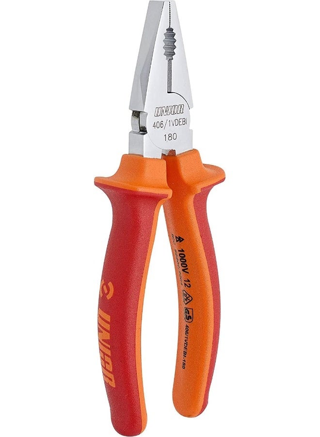 Unior 610422 - Combination Pliers, Premium Plus Carbon Steel, 1000 Volt, Heavy Duty Double Component Handles, 180 Mm L, 27 Mm W, 10 Mm T - Image 2