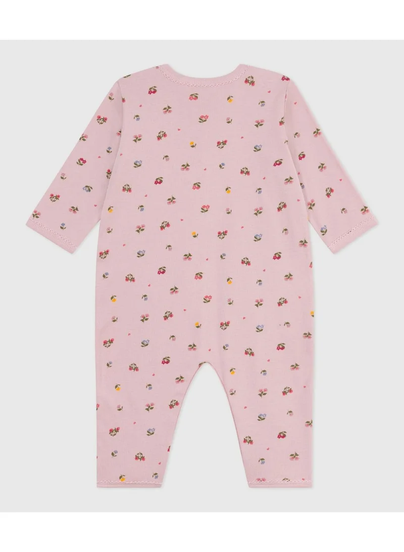Petit Bateau Babies' footless floral-print cotton pyjama suit