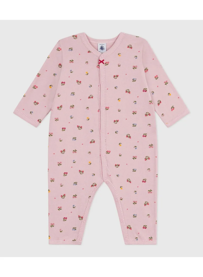 Petit Bateau Babies' footless floral-print cotton pyjama suit
