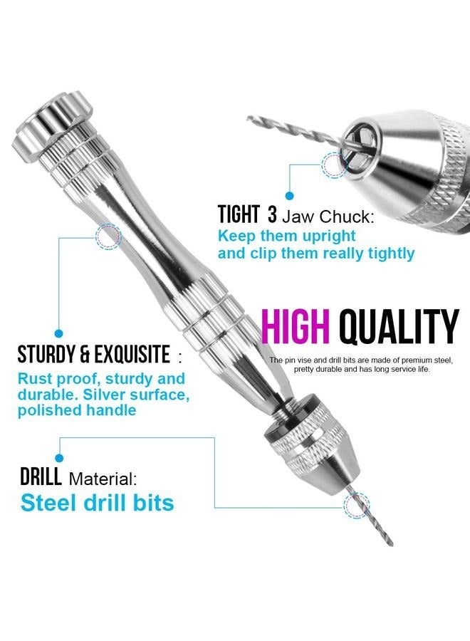 Hand Drill, with 10 PCS Small Drill Bits (0.8 mm-3 mm), for Resin, Wood, Clay, DIY Crafts Keychains Jewelry Making  - Image 3