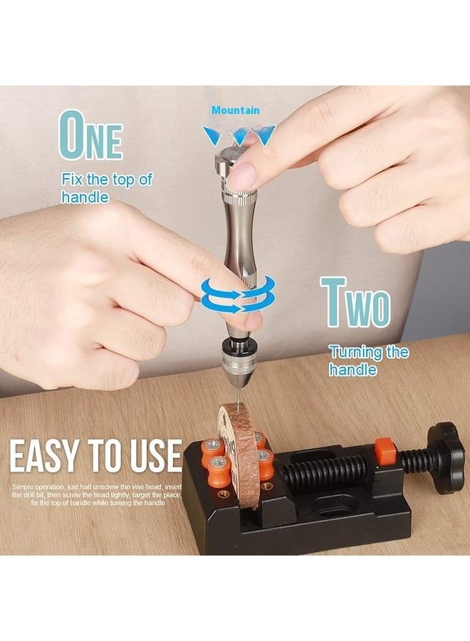 Hand Drill, with 10 PCS Small Drill Bits (0.8 mm-3 mm), for Resin, Wood, Clay, DIY Crafts Keychains Jewelry Making  - Image 5