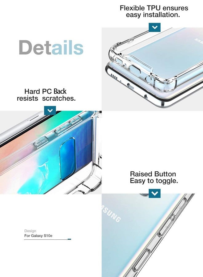 KIOMY جراب KIOMY الشفاف لهاتف سامسونج جالاكسي S10E، غطاء واقٍ مقاوم للصدمات مع وسائد هوائية في الزوايا، تصميم هجين، ظهر صلب من البولي كربونات وإطار مرن من البولي يوريثين الحراري. - Image 4
