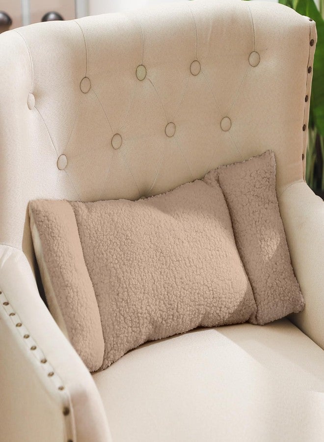 كويكاي وسادة دعم أسفل الظهر من الصوف من كويكاي، وسادة ظهر بثلاثة أقسام، وسادة مكتب لدعم الظهر، وسادة مريحة لأسفل الظهر لمقعد السيارة، تخفيف الألم، مسند أريكة (لون جملي فاتح) - Image 1