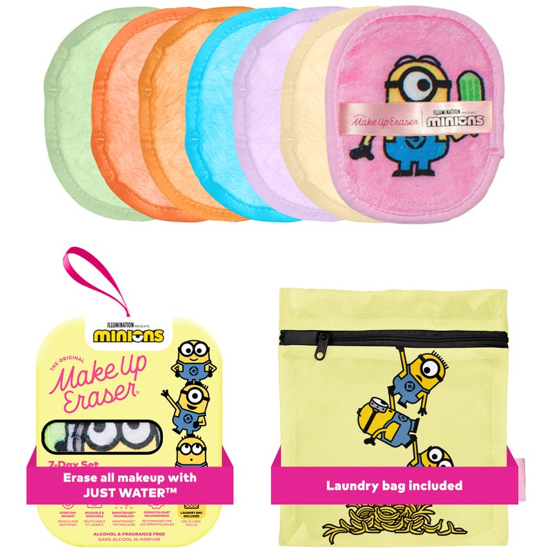 Makeup Eraser The Original MakeUp Eraser 7Day Set Erase All Makeup With Just Water Including Waterproof Mascara Eyeliner Foundation Lipstick Sunscreen and More Minions 7ct