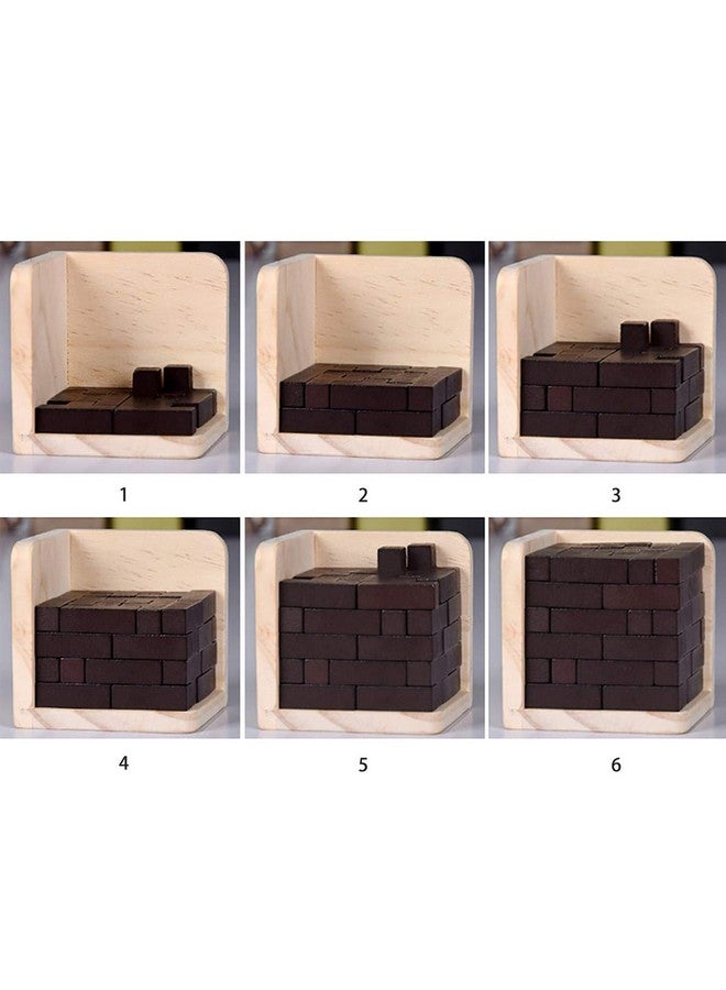 Ahyuan لعبة ألغاز مكعب الخشب لتخفيف التوتر ألعاب حسية للأطفال والبالغين ألغاز خشبية لعبة منطقية على شكل حرف T لعبة تعليمية للأطفال والمراهقين من AHYUAN (قهوة) - Image 4
