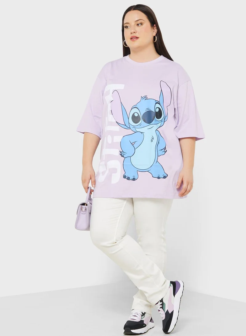 Disney Stitch Plus Size Oversize Graphic T-Shirt