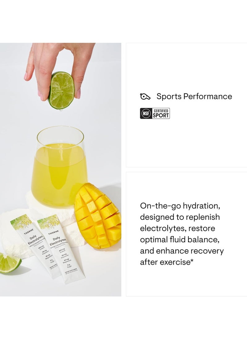 Thorne Daily Electrolytes Mango Limeade Flavored With Other Natural Flavors Dietary Supplement 30 Stick Packs 30  - Image 4