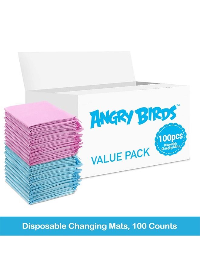 Angry Bird Disposable Changing Mats, 100 Counts, Soft Waterproof Mat, Portable Leak Proof Changing Mat, New Mom Leak-Proof Under pad, Mattress Table Protector Pad - Image 2